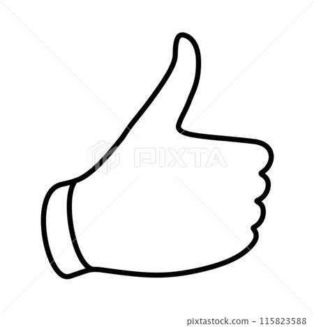 Hand thumb up line art. Hand thumb up line art. 115823588