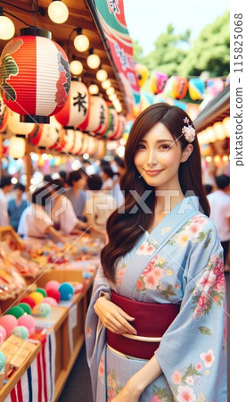 穿著浴衣的美麗女人享受節日 115825068