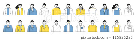 微笑的男女上半身插圖集 115825285