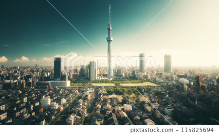 [東京] 東京晴空塔及週邊城市景觀影像 115825694