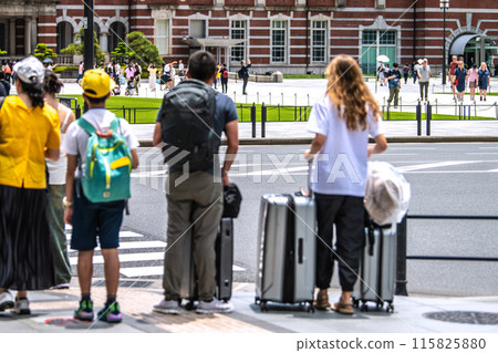 Tokyo cityscape in Japan Inbound tourism is back. Tokyo Station is bustling with foreign tourists. Suitcases… Tokyo cityscape in Japan Inbound tourism is back. Tokyo Station is bustling with foreign tourists. Suitcases… 115825880