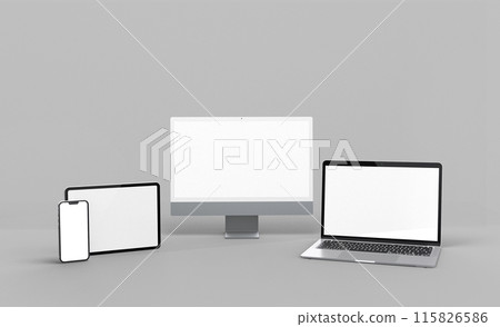 Realistic dekstop mockup template design 115826586