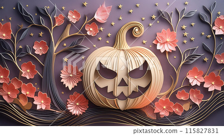 Halloween Jack-o'-Lantern Paper Craft 115827831