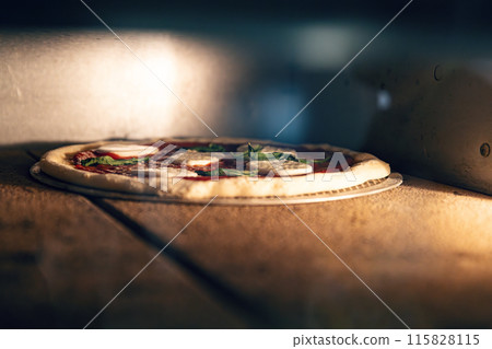 Artisan pizza baking Artisan pizza baking 115828115