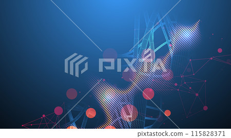 Vector abstract background with a wireframe dynamic pipes, line and particles inside circle. 115828371