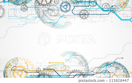 Abstract technology concept. Circuit board, high computer color background. Vector illustration with space for content, web - template, business tech presentation. Abstract technology concept. Circuit board, high computer color background. Vector illustration with space for content, web - template, business tech presentation. 115828447