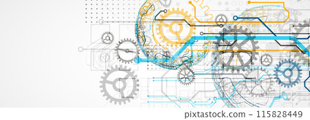 Abstract technology concept. Circuit board, high computer color background. Vector illustration with space for content, web - template, business tech presentation. 115828449