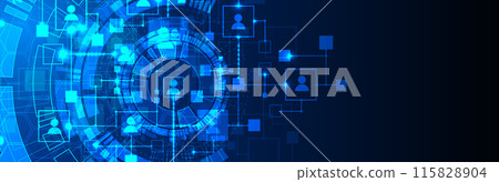 Abstract representation of a computer network and its users in the form of icons of people in squares. Vector illustration. Hand drawn. Abstract representation of a computer network and its users in the form of icons of people in squares. Vector illustration. Hand drawn. 115828904