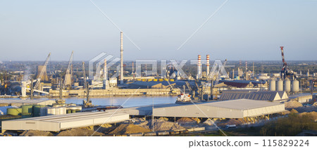 Awesome drone view of the chemical and petrochemical pole 115829224