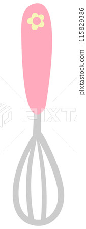 Cute cooking kitchenware in Children Style Cartoon illustration hand whisk mixer 115829386