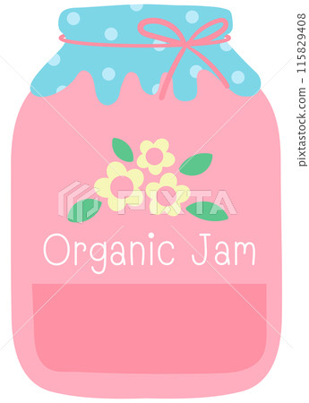 Cute cooking kitchenware in Children Style Cartoon illustration strawberry jam Cute cooking kitchenware in Children Style Cartoon illustration strawberry jam 115829408