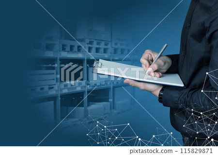Warehouse and inventory management concept. Warehouse and inventory management concept. 115829871