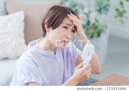 Women who use a handy fan 115831666