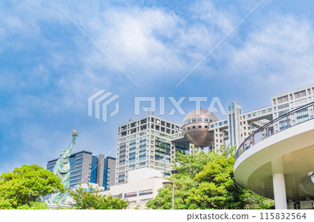 （東京）台場海濱公園、自由女神像、富士電視台八玉 115832564