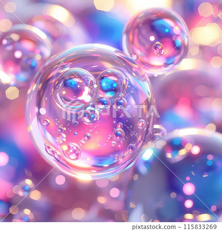 Abstract background with pink and blue bubbles floating Abstract background with pink and blue bubbles floating 115833269