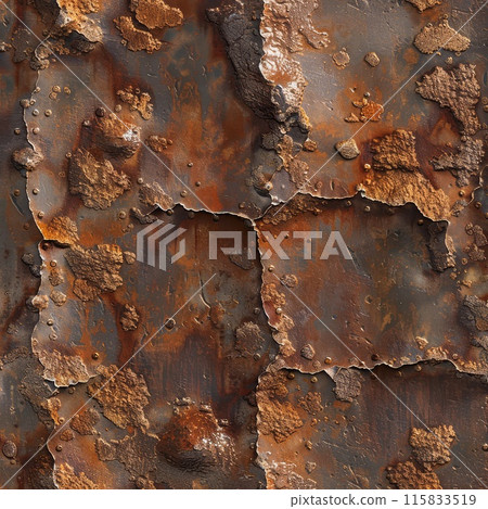 Close up of rugged, brown, grunge metal surface 115833519