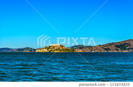 Alcatraz Island with the prison as seen from San Francisco - California, United States 115833835