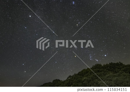 秋季星空:獵戶座升起與銀河系 秋季星空:獵戶座升起與銀河系 115834151