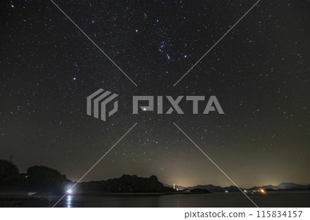 瀨戶內秋季星空獵戶座上升和冬季三角 115834157