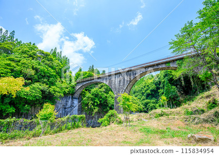 大分縣豐後大野市初夏的轟橋 115834954