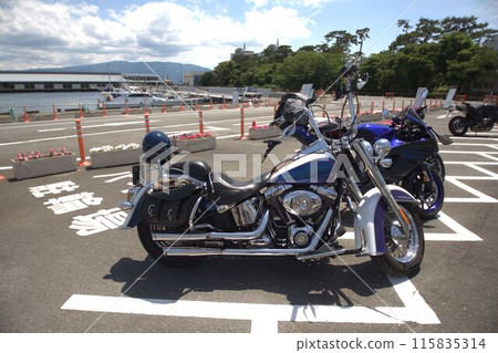 Scenery with a motorcycle Scenery with a motorcycle 115835314