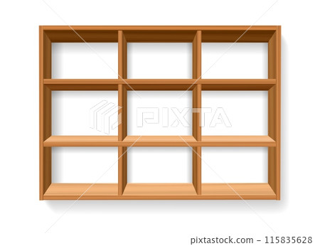Home timber empty shelves 115835628