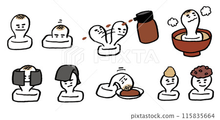 可愛麻糬的人物插畫,經典的新年蛋糕 可愛麻糬的人物插畫,經典的新年蛋糕 115835664