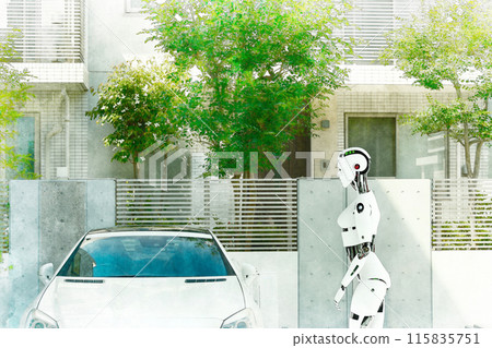 Future landscape with robots 115835751