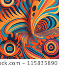 Abstract 3d illustration of colorful swirls, digital artwork for creative graphic design 115835890