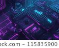 Abstract technology background, circuit board, 3d rendering, computer digital illustration. 115835900