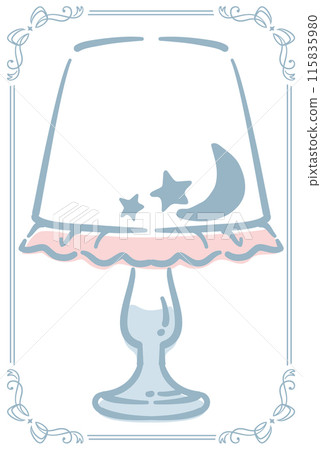 燈。夢川，少女柔和色調插畫素材。向量插圖材料。 115835980