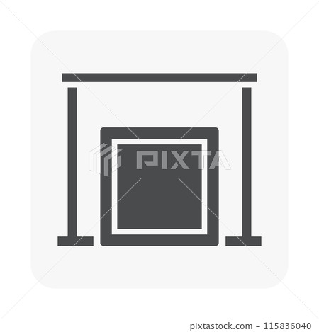Air duct hanger vector icon, black silhouette. Air duct hanger vector icon, black silhouette. 115836040