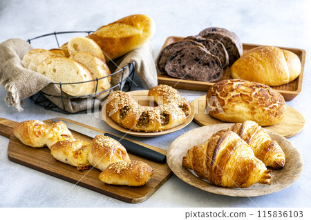A delicious collection of breads A delicious collection of breads 115836103