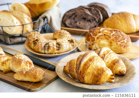 A delicious collection of breads A delicious collection of breads 115836111