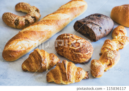 A delicious collection of breads 115836117