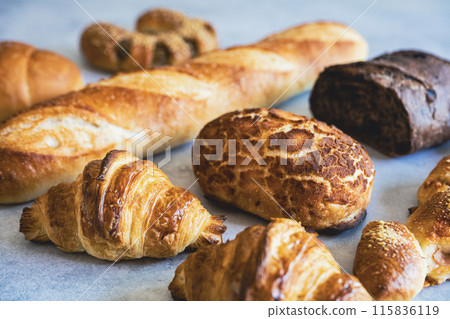 A delicious collection of breads A delicious collection of breads 115836119