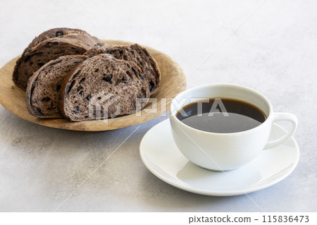 Freshly baked bread and freshly brewed coffee Freshly baked bread and freshly brewed coffee 115836473