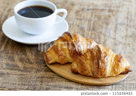 Freshly baked bread and freshly brewed coffee Freshly baked bread and freshly brewed coffee 115836481
