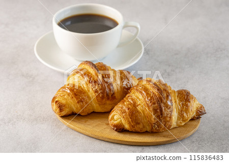 Freshly baked bread and freshly brewed coffee Freshly baked bread and freshly brewed coffee 115836483