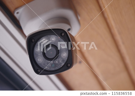 CCTV security camera operating outdoor CCTV security camera operating outdoor 115836558