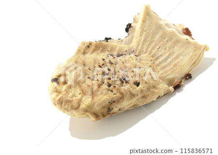 白色背景下的薄皮鯛魚燒照片 115836571