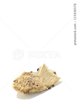 Thin-skinned taiyaki photographed on a white background Thin-skinned taiyaki photographed on a white background 115836578