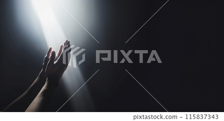 Praying Hands under the God Light Praying Hands under the God Light 115837343