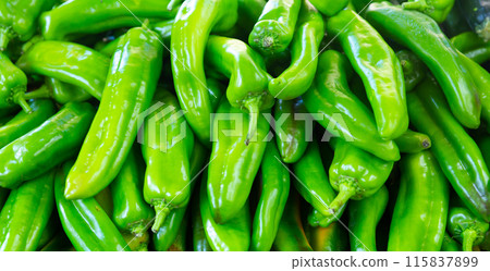 Screensaver with green hot chili pepper Screensaver with green hot chili pepper 115837899