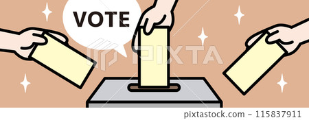 Vector illustration of voting in a ballot box Vector illustration of voting in a ballot box 115837911