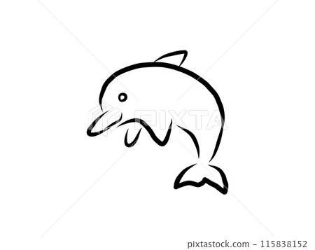 線條畫簡單的海豚 線條畫簡單的海豚 115838152