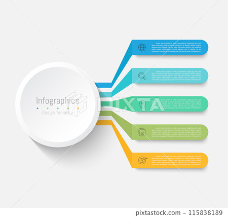 Infographic 5 options design elements for your business data. Vector Illustration. 115838189