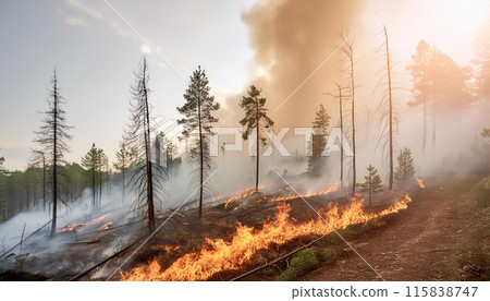 Forest fire image 115838747