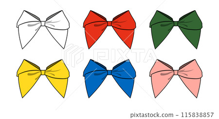 Wide ribbon illustration set Wide ribbon illustration set 115838857