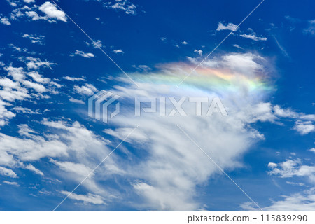Sky Blue sky Rainbow clouds Background material 115839290